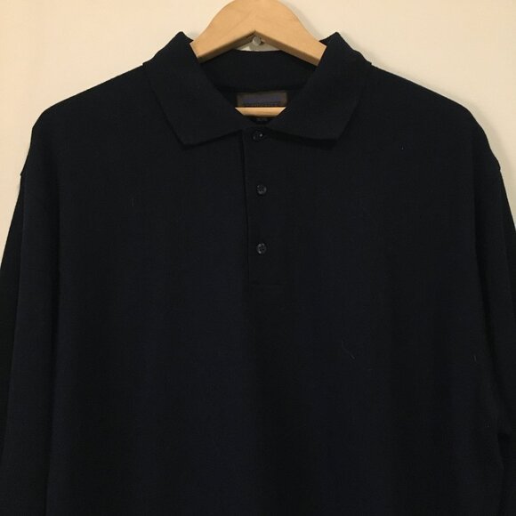 Vintage Western Concepts Dark Navy Blue Rayon Blend Relaxed Fit Polo Shirt - Picture 3 of 14